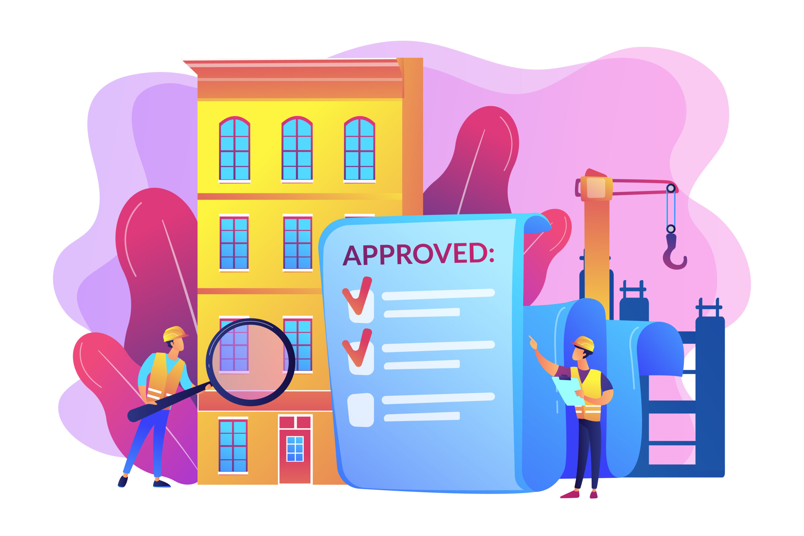 Construction quality control concept vector illustration